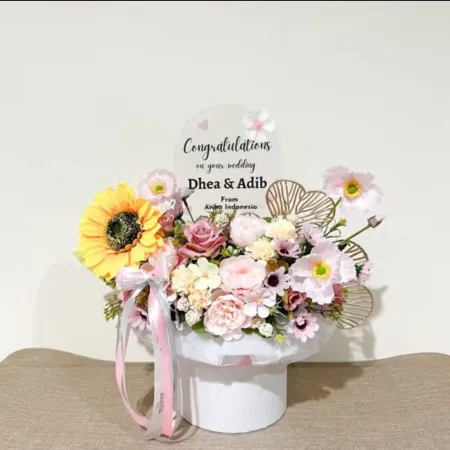 Bloom Box Akrilik Ucapan Wedding Mangga Besar